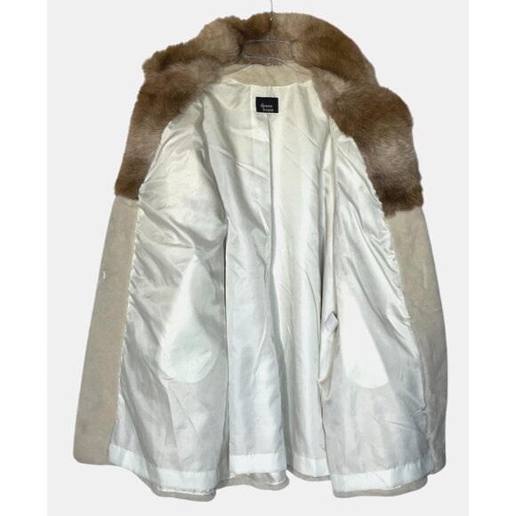 New Dennis Basso Ivory Beige Faux Fur Winter Coat - Made in USA - Picture 4 of 10
